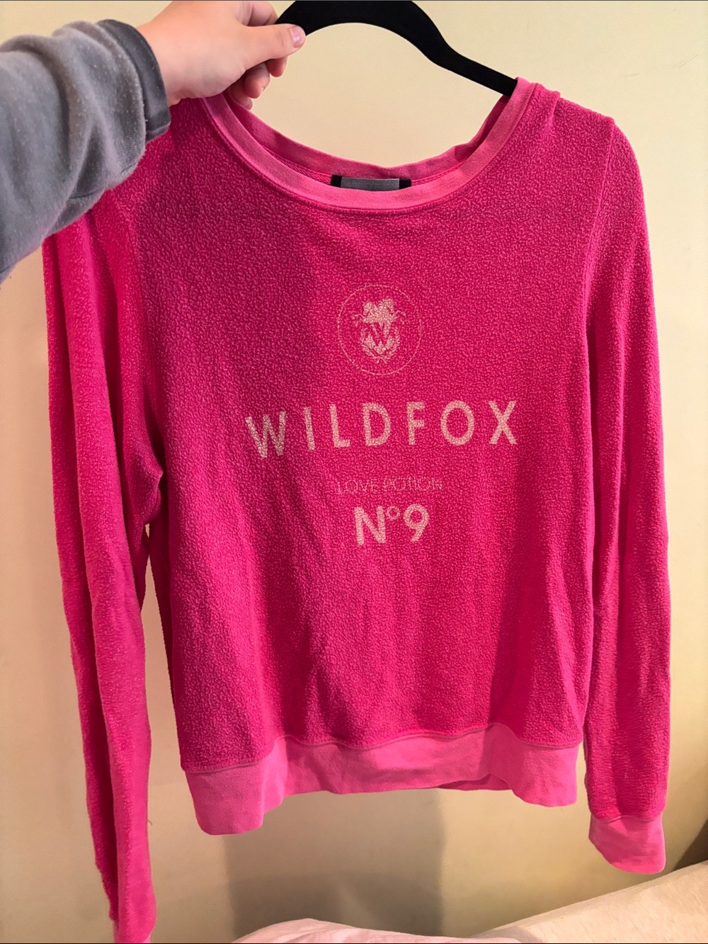 Wildfox Bright Pink Crewneck Logo Sweatshirt